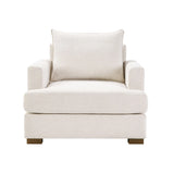 Modern Oversized Upholstered Armchair, Beige
