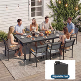 8-Person All-Aluminum Patio Dining Set, Extendable Table