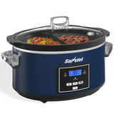 6 Quart Programmable Slow Cooker with 2 in 1 Silicone Liners