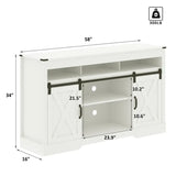 Wooden Movable Barn Door Storage Cabinet Tv Stands