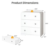 Painted 3-Drawer Nightstand For Bedroom