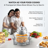 Granitestone 16 Qt Glass Air Fryer 1300W Silver