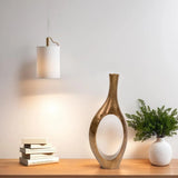 Asymmetrical Aluminum Bronze Vase - Large