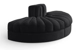 Rummi - Velvet Performance Fabric Upholstered 2 Piece  Rounded Modular Loveseat