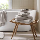 6pcs 100% Cotton Quick-Dry Ribbed Towel Set, Grey