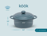 Kook Mini Ceramic Casserole Dishes with Lids, 4-Pack