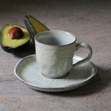 Pistache Espresso Cup & Saucer Ceramic Set, 4.1 oz