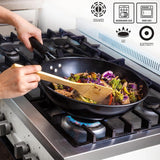 Moss & Stone 5-Piece 12-Inch Carbon Steel Wok Set