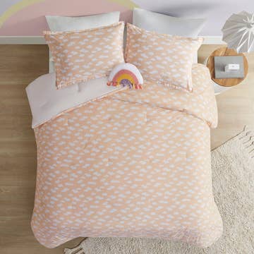 Sunshine Rainbow Kids Cotton Comforter Set, Coral