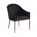 Ferro - Upholstered Dining Arm Chair With Brushed Gold Legs