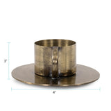 Italo Short Antique Brass Candle Holder with Handle
