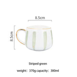 370ml Nordic Ceramic Coffee Tea Mug With Gold Rim