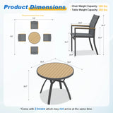 4-Person Patio Dining Set with Round All-Aluminum Table