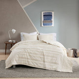 Wholesale Chenille Stripes 3PC Comforter/Duvet Cover/Coverlet, Ivory