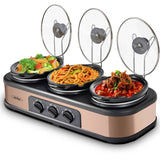 1.5 Qt Electric Triple Slow Cooker Crock Pot 4.5 Qt Kitchen