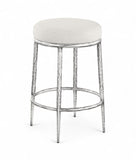 Ferro - Upholstered Backless Counter Stool With Brushed Silver Base