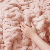 Warm Soft Ruched 50x60" Throw Blanket, Blush Pink