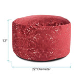 Round Foot Pouf Pisani Ruby