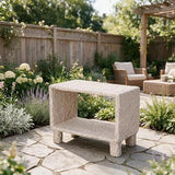 Rectangular Mgo Stone Outdoor Side Table