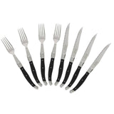 Laguiole Faux Onyx Steak Knife & Fork Set, 8pc