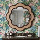 Raffea Scalloped Tan Accent Mirror