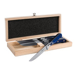 Au Nain, Set of 4 Steak Knives, with Pearlized Blue Handles