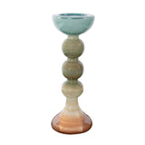 Capri Stripe Glass Candle Holder- Tall
