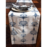 French Home Tropical Garden Table Runner - Indigo and Sky