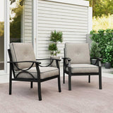 2 Pieces Outdoor Single Sofa, Patio Metal Armchair