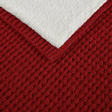 Wholesale Classic Waffle Knit 50x60" Chenille Throw, Red