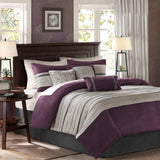 Vera Microsuede 7-Piece Comforter Set, Purple