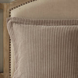 Button Accent Taupe Duvet Cover Set with Removable Insert