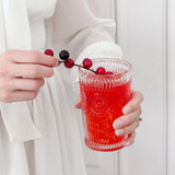 Vintage Textured Clear Drinking Glasses Set of 6