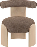 Calder - Linen Textured Fabric Upholstered Accent Chair - Painted Natural Base
