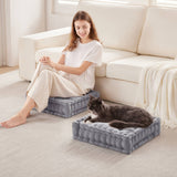 Square Large Pillow Seating Floor Cushion, Grey
