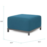 Axis Ottoman Seascape Turquoise Titanium Frame