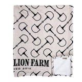 Tan Snaffle Bit Throw Blanket with Leather Holder