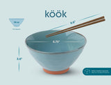 Kook Terracotta Ramen Bowls 36 oz, Set of 2