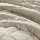 Diamond Quilted Ruffle Edge Comforter Set, Neutral