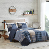 Modern Farmhouse Patchwork Quilt Mini Set, Blue