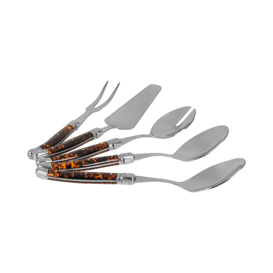 French Home 5-Piece Laguiole Tortoise Shell Hostess Set