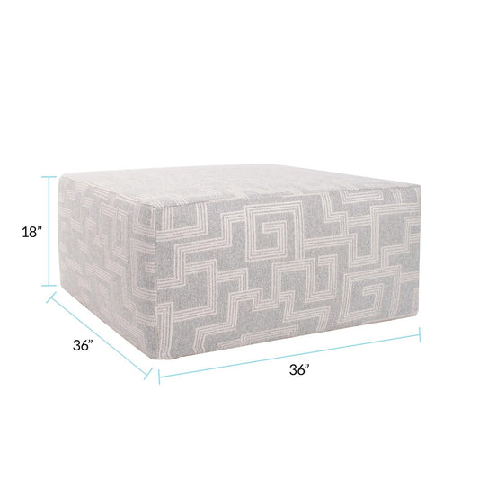 Indoor/Outdoor Universal Square Ottoman Syros Fog Cover Only