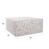 Indoor/Outdoor Universal Square Ottoman Syros Fog Cover Only