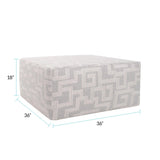 Indoor/Outdoor Universal Square Ottoman Syros Fog Cover Only