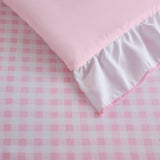 Soft Ruffled Gingham Comforter Set, Pink