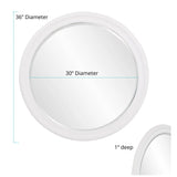 George Matte White Round Mirror