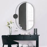 Janik Stainless Steel Double Vanity Mirror- Brushed Black
