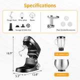 3-in-1 Stand Mixer Blender Food Processor, 6.5 Qt Bowl