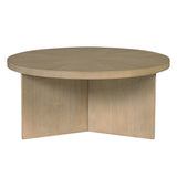 Round Starburst Reclaimed Greige Modern Coffee Table