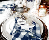 Navy Blue and Cream Buffalo Checkered Napkins